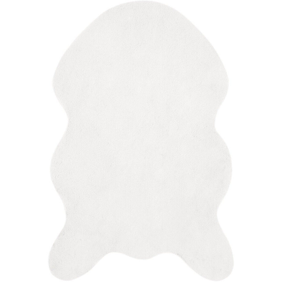 vidaXL - Antislip - vloerkleed - van - imitatie - konijnenbont - OLITE - Wit afbeelding 1