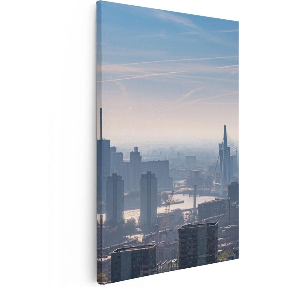 Artaza Canvas Schilderij Rotterdamse Skyline - 40x60 - Poster Foto op Canvas - Canvas Print afbeelding 1