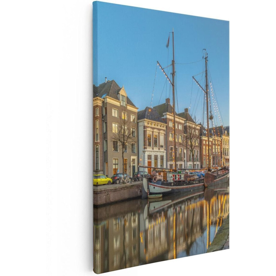 Artaza Canvas Schilderij Groningen Hoge der A Haven - 20x30 - Klein - Foto Op Canvas - Canvas Print afbeelding 1