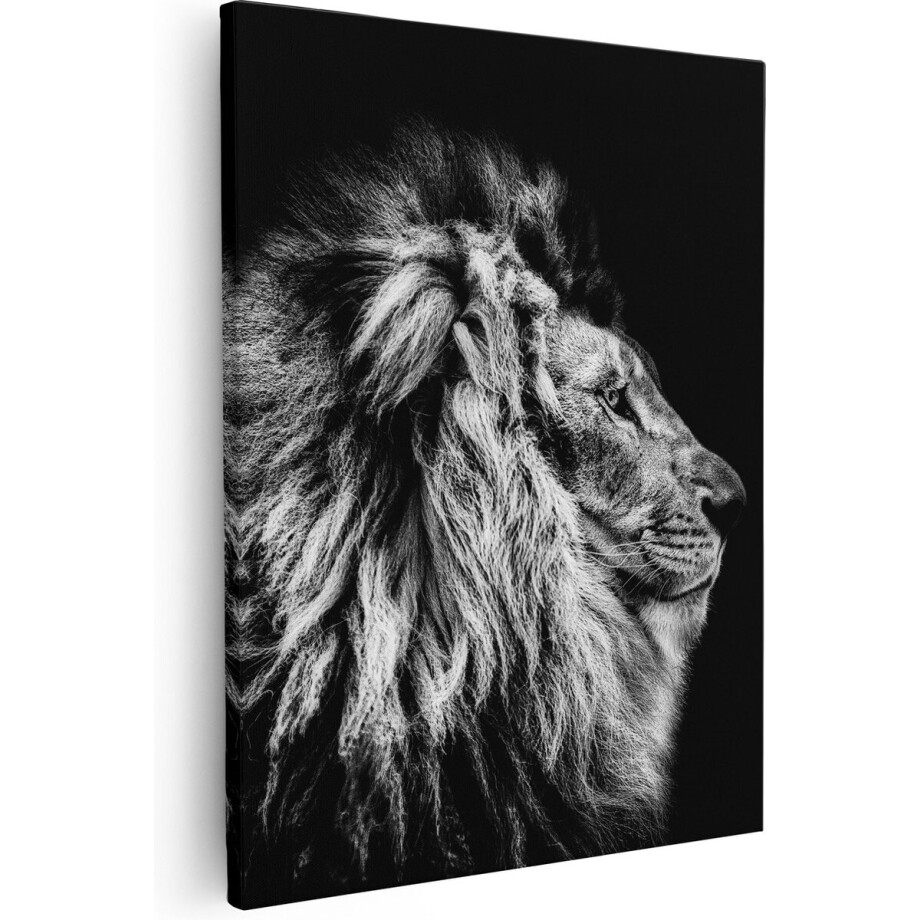 Artaza Canvas Schilderij Leeuw - Leeuwenkop - Zwart Wit - 40x50 - Foto Op Canvas - Canvas Print Artaza Canvas Schilderij Leeuw - Leeuwenkop - Zwart Wit - 40x50 - Foto Op Canvas - Canvas Print afbeelding 1