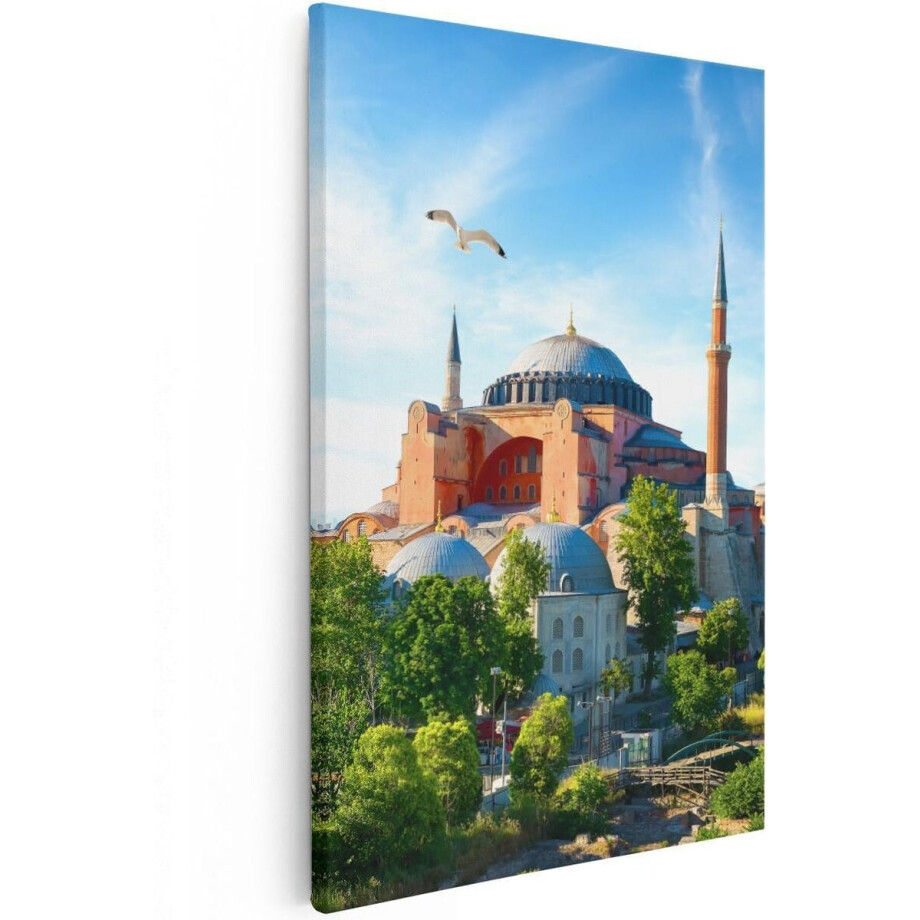 Artaza Canvas Schilderij Hagia Sophia Moskee In Istanbul - 80x120 - Groot - Foto Op Canvas - Canvas Print afbeelding 1