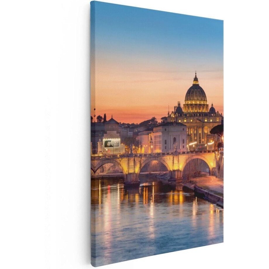 Artaza Canvas Schilderij Engelenbrug in Rome bij Zonsondergang - 40x60 - Poster Foto op Canvas - Canvas Print Artaza Canvas Schilderij Engelenbrug in Rome bij Zonsondergang - 40x60 - Poster Foto op Canvas - Canvas Print afbeelding 1