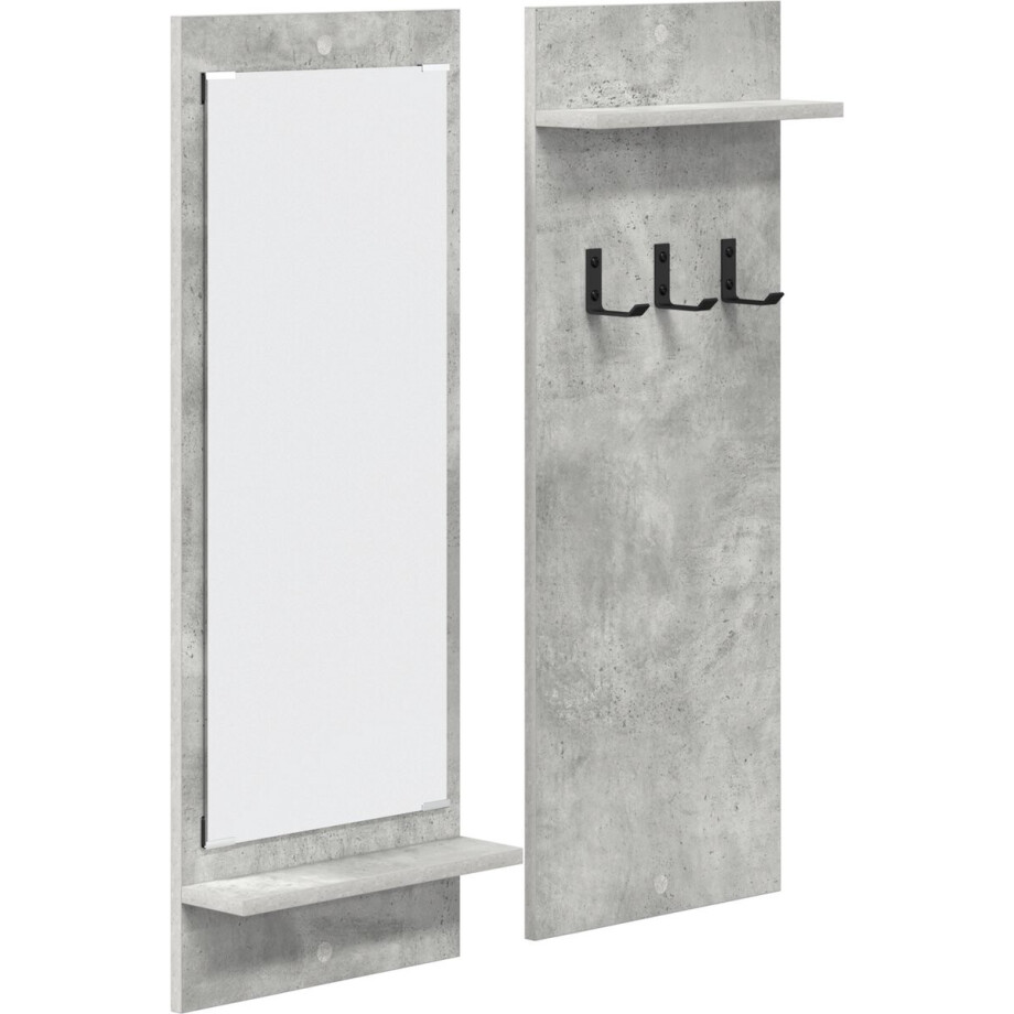 vidaXL - Wandgemonteerde - kapstok - Betongrijs - 70 - x - 10 - x - 90 - cm - Bewerkt - hout vidaXL - Wandgemonteerde - kapstok - Betongrijs - 70 - x - 10 - x - 90 - cm - Bewerkt - hout afbeelding 1