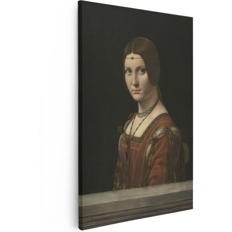 Artaza Canvas Schilderij Portret van een Vrouw - Leonardo da Vinci - 20x30 - Klein - Kunst - Canvas Print afbeelding 1