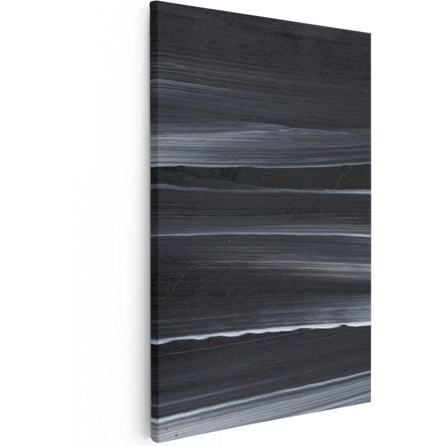 Artaza Canvas Schilderij Abstracte Kunst - Zwart met Witte Lijnen - 40x60 - Poster Foto op Canvas - Canvas Print Artaza Canvas Schilderij Abstracte Kunst - Zwart met Witte Lijnen - 40x60 - Poster Foto op Canvas - Canvas Print afbeelding 1
