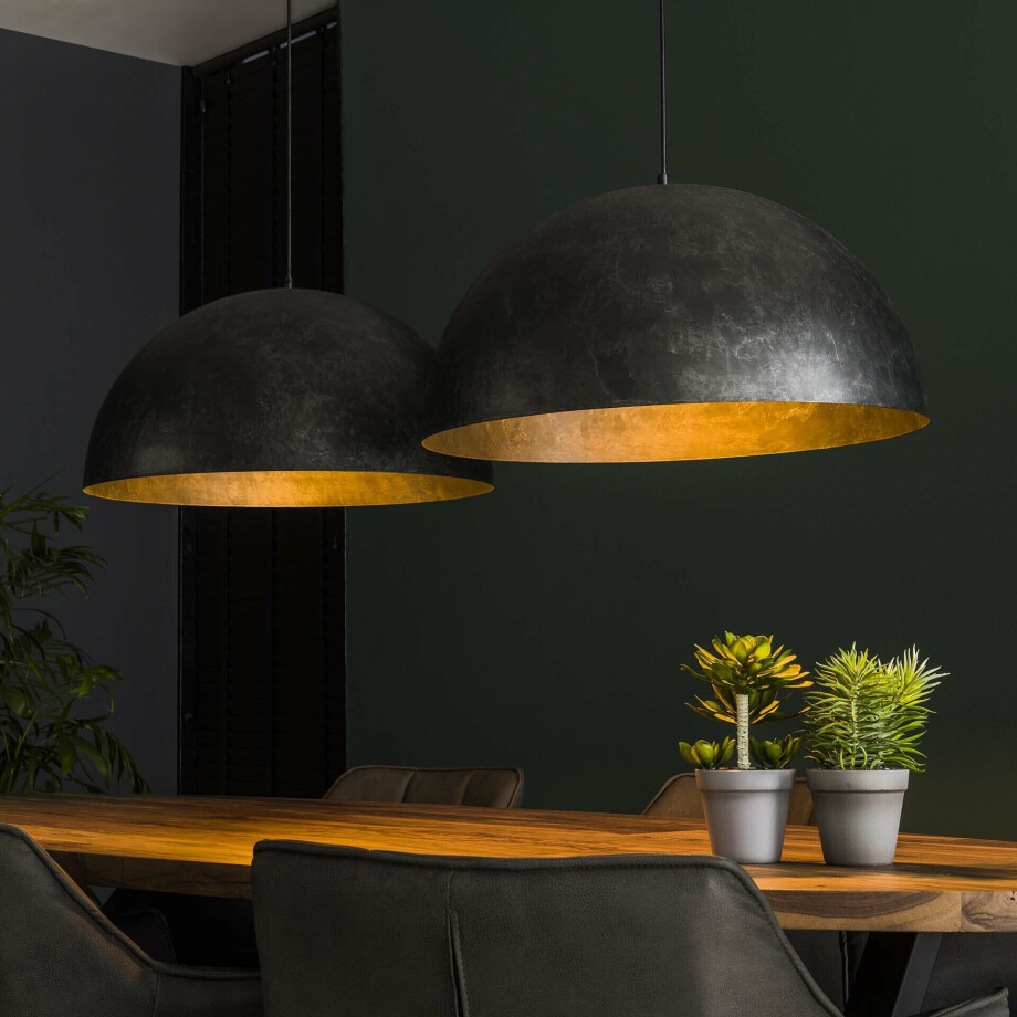 Hanglamp 'Dome' 2-lamps, Ø60cm, kleur Charcoal Hanglamp 'Dome' 2-lamps, Ø60cm, kleur Charcoal afbeelding 1