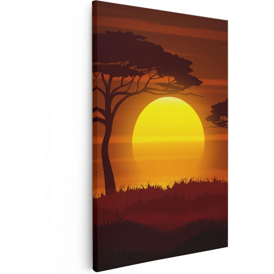 Artaza Canvas Schilderij Zonsondergang In De Savanne - Abstract - 60x90 - Foto Op Canvas - Canvas Print Artaza Canvas Schilderij Zonsondergang In De Savanne - Abstract - 60x90 - Foto Op Canvas - Canvas Print afbeelding 1