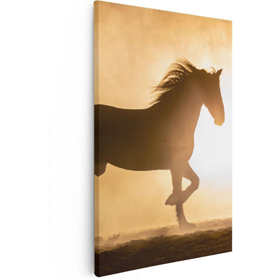 Artaza Canvas Schilderij Silhouet Van Een Paard - 20x30 - Klein - Foto Op Canvas - Canvas Print afbeelding 1