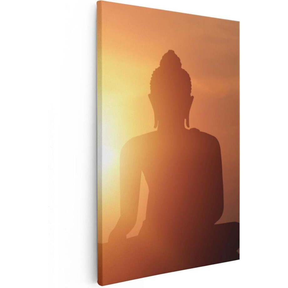 Artaza Canvas Schilderij Silhouet Van Een Boeddha Beeld Met Zonsondergang - 20x30 cm - Klein - Wanddecoratie Woonkamer - Schilderijen - Muurdecoratie Artaza Canvas Schilderij Silhouet Van Een Boeddha Beeld Met Zonsondergang - 20x30 cm - Klein - Wanddecoratie Woonkamer - Schilderijen - Muurdecoratie afbeelding 1