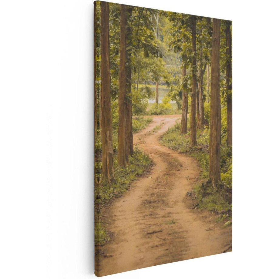 Artaza Canvas Schilderij Pad In Het Bos Met Bomen - 20x30 - Klein - Foto Op Canvas - Canvas Print afbeelding 1