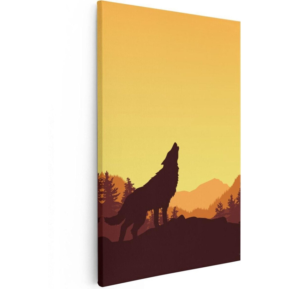 Artaza Canvas Schilderij Silhouet Van Een Wolf In Het Bos - Abstract - 60x90 - Foto Op Canvas - Canvas Print Artaza Canvas Schilderij Silhouet Van Een Wolf In Het Bos - Abstract - 60x90 - Foto Op Canvas - Canvas Print afbeelding 1