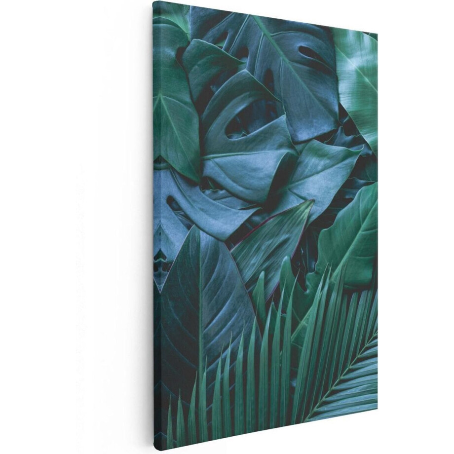 Artaza Canvas Schilderij Tropische Groene Bladeren - 80x120 - Groot - Foto Op Canvas - Canvas Print afbeelding 1