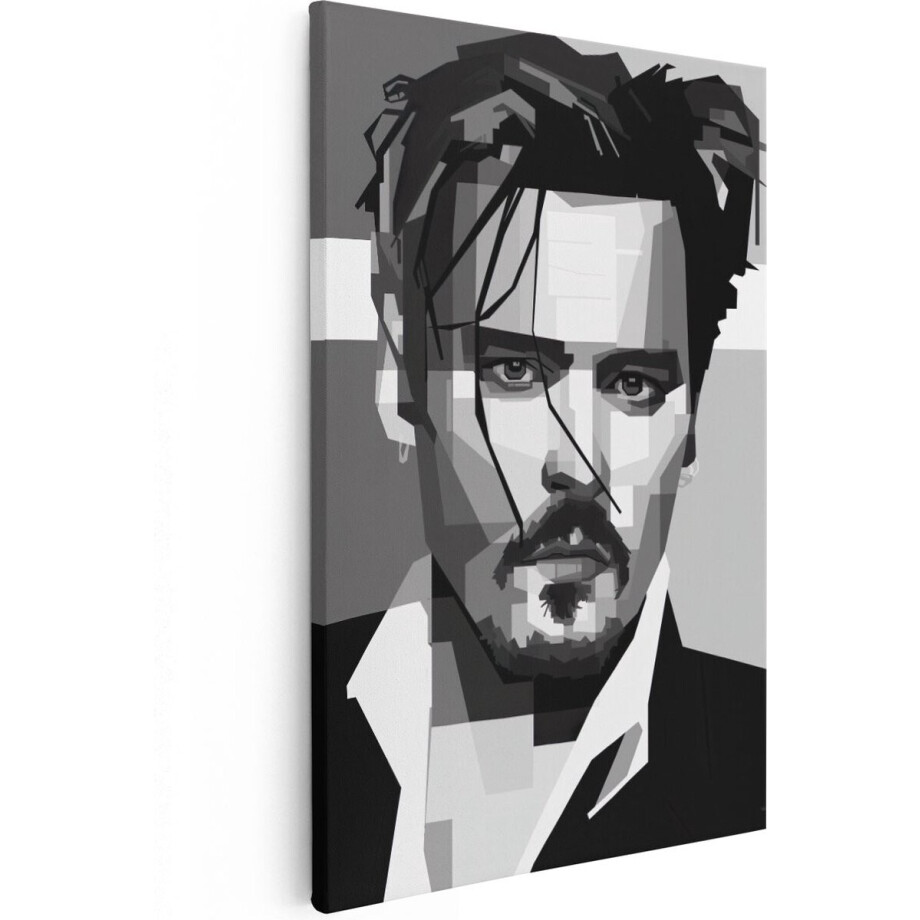Artaza Canvas Schilderij Gezicht Man - 20x30 cm - Klein - Muurdecoratie Geometrisch - Wanddecoratie Mannen - Schilderijen Op Canvas Artaza Canvas Schilderij Gezicht Man - 20x30 cm - Klein - Muurdecoratie Geometrisch - Wanddecoratie Mannen - Schilderijen Op Canvas afbeelding 1