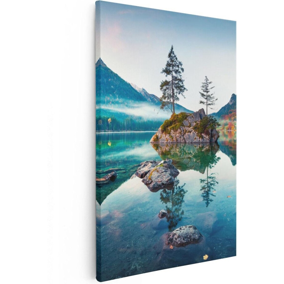 Artaza Canvas Schilderij Meer In De Bergen Tijdens De Herfst - 80x120 - Groot - Foto Op Canvas - Canvas Print Artaza Canvas Schilderij Meer In De Bergen Tijdens De Herfst - 80x120 - Groot - Foto Op Canvas - Canvas Print afbeelding 1