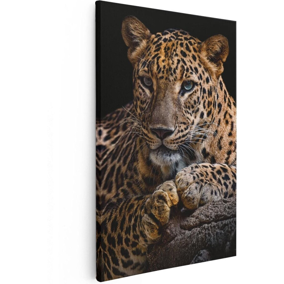 Artaza Canvas Schilderij Luipaard - 60x90 cm - Wanddecoratie Dieren - Muurdecoratie Woonkamer - Schilderijen Op Canvas afbeelding 1