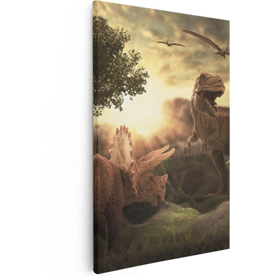 Artaza Canvas Schilderij Dino - 60x90 cm - Wanddecoratie Dieren - Muurdecoratie Jungle - Schilderijen Op Canvas Artaza Canvas Schilderij Dino - 60x90 cm - Wanddecoratie Dieren - Muurdecoratie Jungle - Schilderijen Op Canvas afbeelding 1
