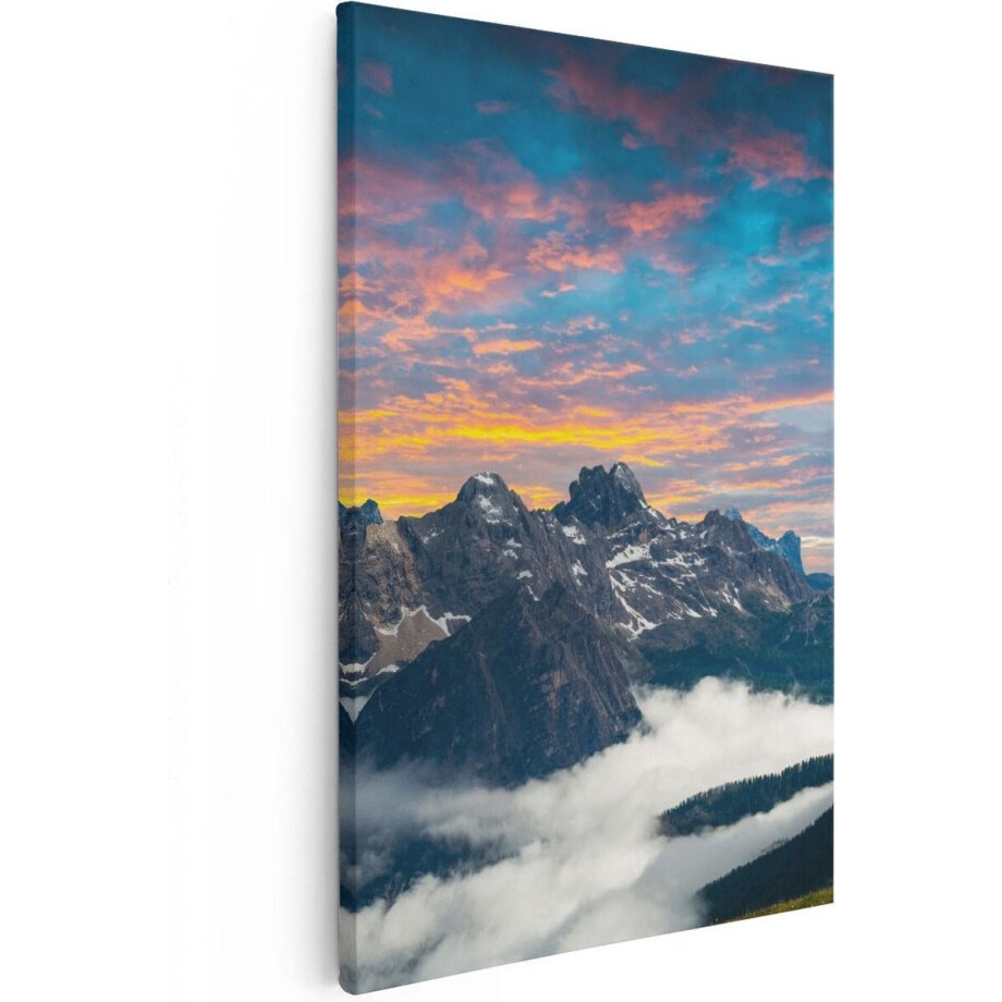Artaza Canvas Schilderij Bergen - 80x120 cm - Groot - Wanddecoratie Zonsondergang - Muurdecoratie Landschap - Schilderijen Op Canvas Natuur Artaza Canvas Schilderij Bergen - 80x120 cm - Groot - Wanddecoratie Zonsondergang - Muurdecoratie Landschap - Schilderijen Op Canvas Natuur afbeelding 1