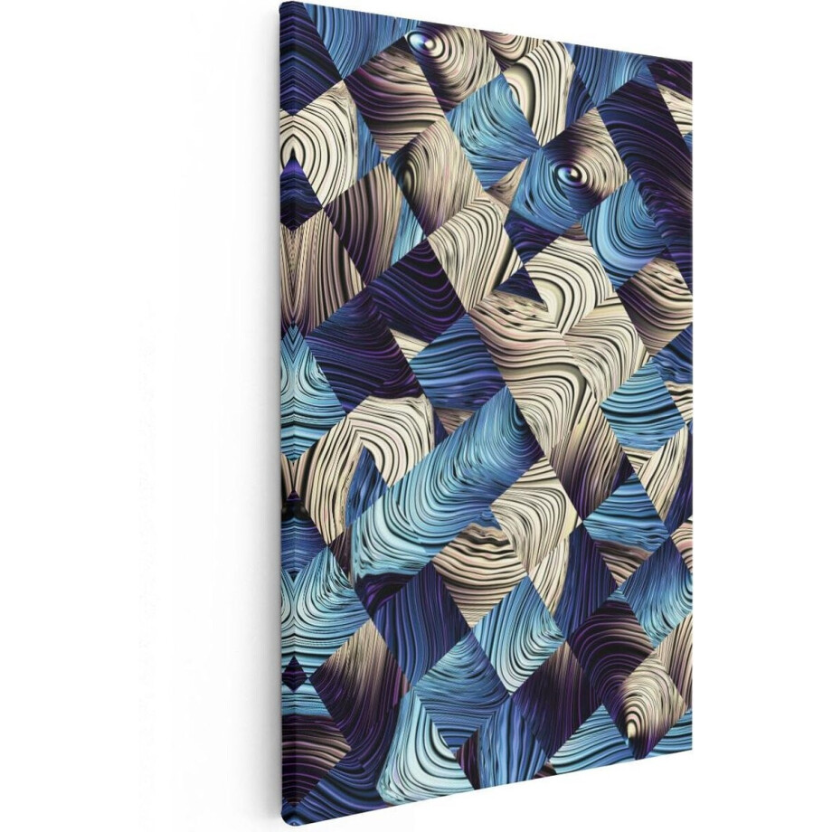 Artaza Canvas Schilderij Abstract - 60x90 cm - Wanddecoratie Geometrisch - Muurdecoratie Woonkamer - Schilderijen Op Canvas Blauw Artaza Canvas Schilderij Abstract - 60x90 cm - Wanddecoratie Geometrisch - Muurdecoratie Woonkamer - Schilderijen Op Canvas Blauw afbeelding 1