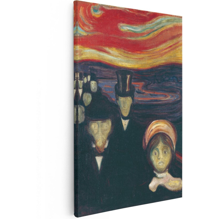 Artaza Canvas Schilderij Angst - Edvard Munch - 40x60 - Poster Foto op Canvas - Canvas Print afbeelding 1