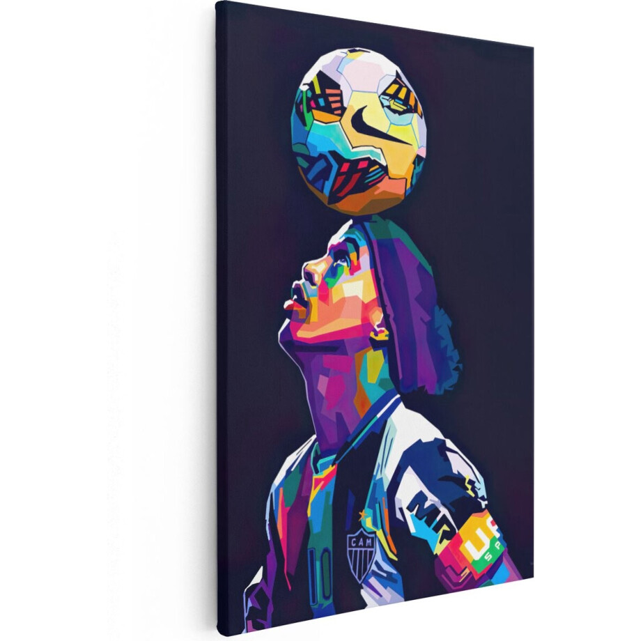 Artaza Canvas Schilderij Voetballer Pop Art - 80x120 cm - Groot - Wanddecoratie Voetbal - Muurdecoratie Portret - Schilderijen Op Canvas Kleurrijk Artaza Canvas Schilderij Voetballer Pop Art - 80x120 cm - Groot - Wanddecoratie Voetbal - Muurdecoratie Portret - Schilderijen Op Canvas Kleurrijk afbeelding 1
