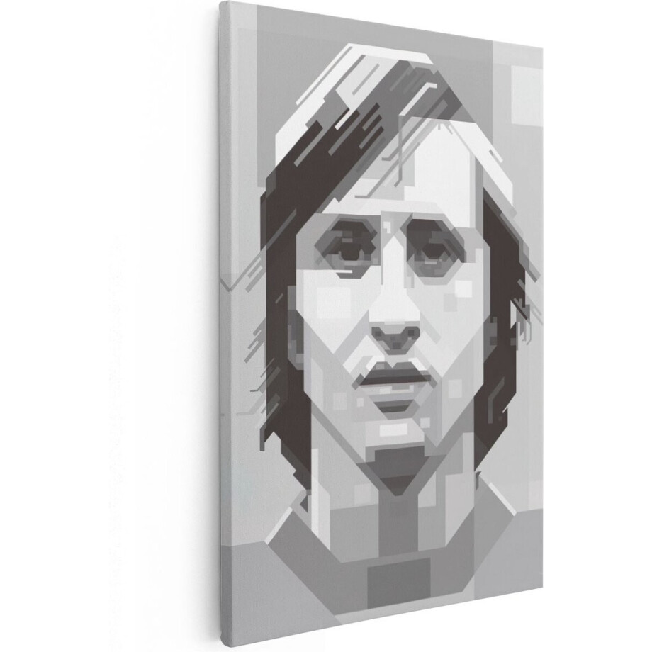Artaza Canvas Schilderij Johan Cruijff in het Zwart Wit - 60x90 cm - Wanddecoratie Woonkamer - Schilderijen - Muurdecoratie Artaza Canvas Schilderij Johan Cruijff in het Zwart Wit - 60x90 cm - Wanddecoratie Woonkamer - Schilderijen - Muurdecoratie afbeelding 1