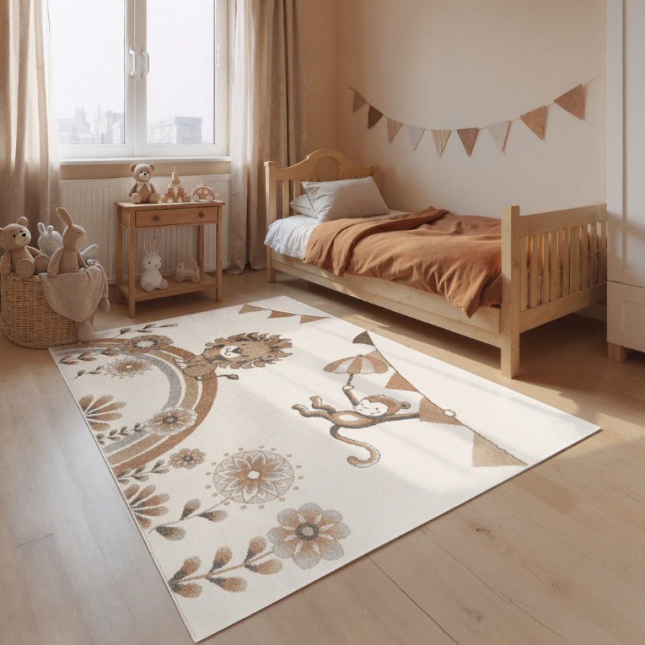 Vloerkleed Kids Lion Party 230x160cm - Polypropyleen - Dekbed-Discounter.nl afbeelding 1