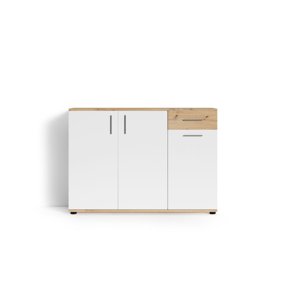 byLIVING Ladekast Jakob (Wit/ambachtelijk eiken) afbeelding 1