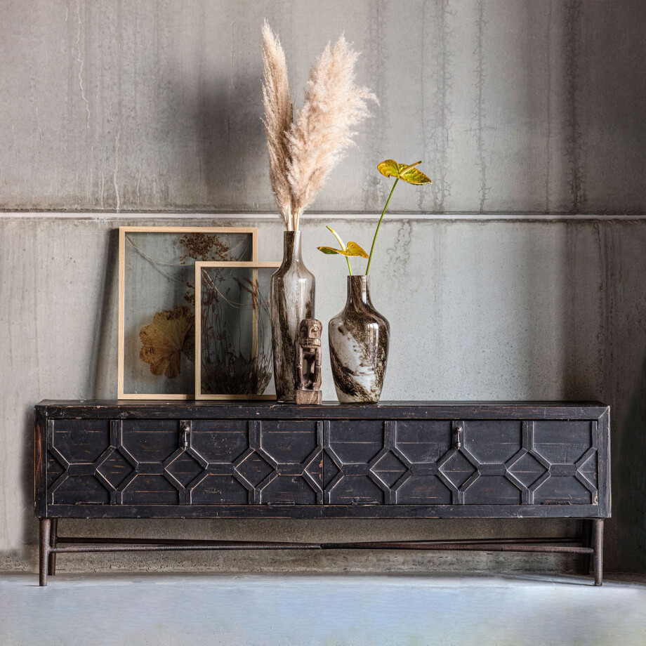 WOOOD TV-meubel 'Bequest' 160cm, kleur Zwart WOOOD TV-meubel 'Bequest' 160cm, kleur Zwart afbeelding 1