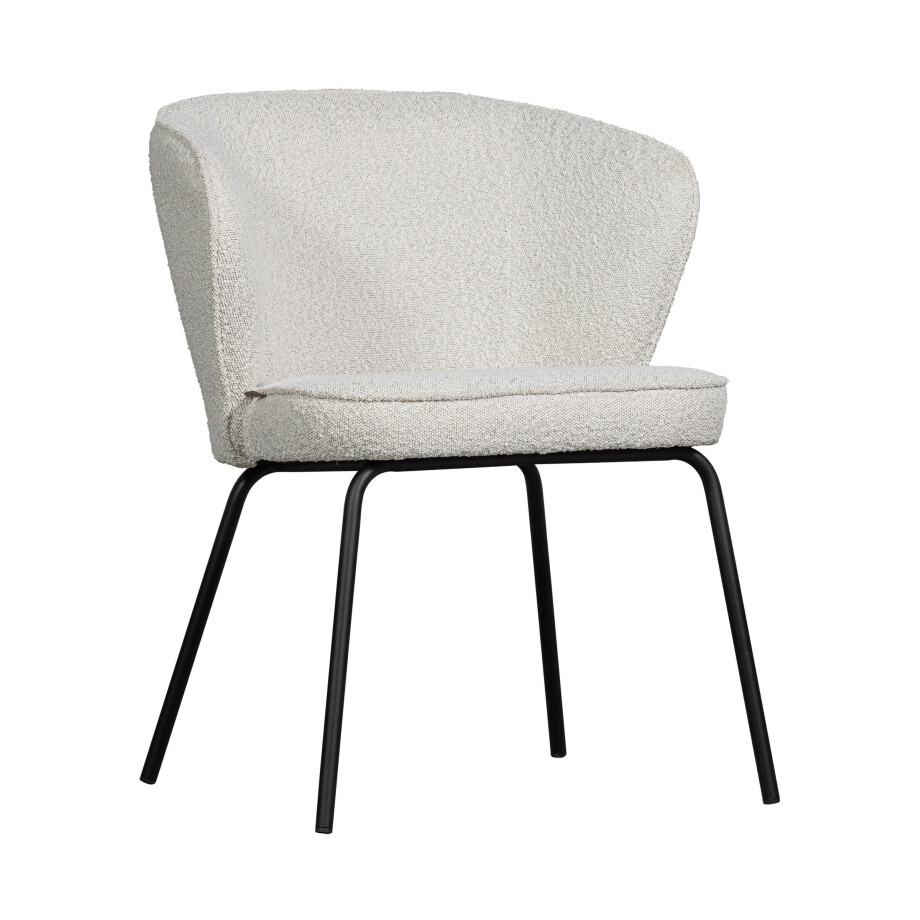 WOOOD Eetkamerstoel 'Admit' Bouclé, kleur Naturel WOOOD Eetkamerstoel 'Admit' Bouclé, kleur Naturel afbeelding 1