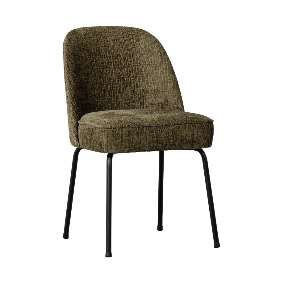 WOOOD Eetkamerstoel 'Vogue' Structure Velvet, kleur Bonsai afbeelding 1