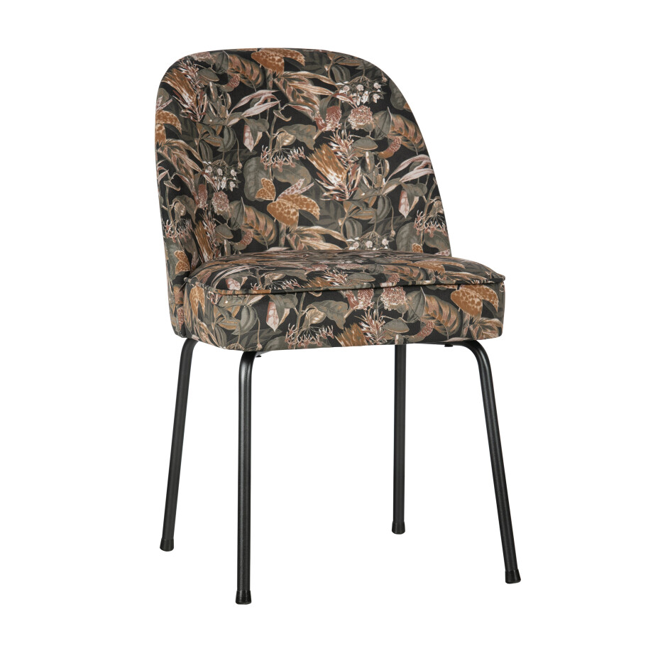 WOOOD Eetkamerstoel 'Vogue' Velvet, kleur Bouquet Zwart WOOOD Eetkamerstoel 'Vogue' Velvet, kleur Bouquet Zwart afbeelding 1