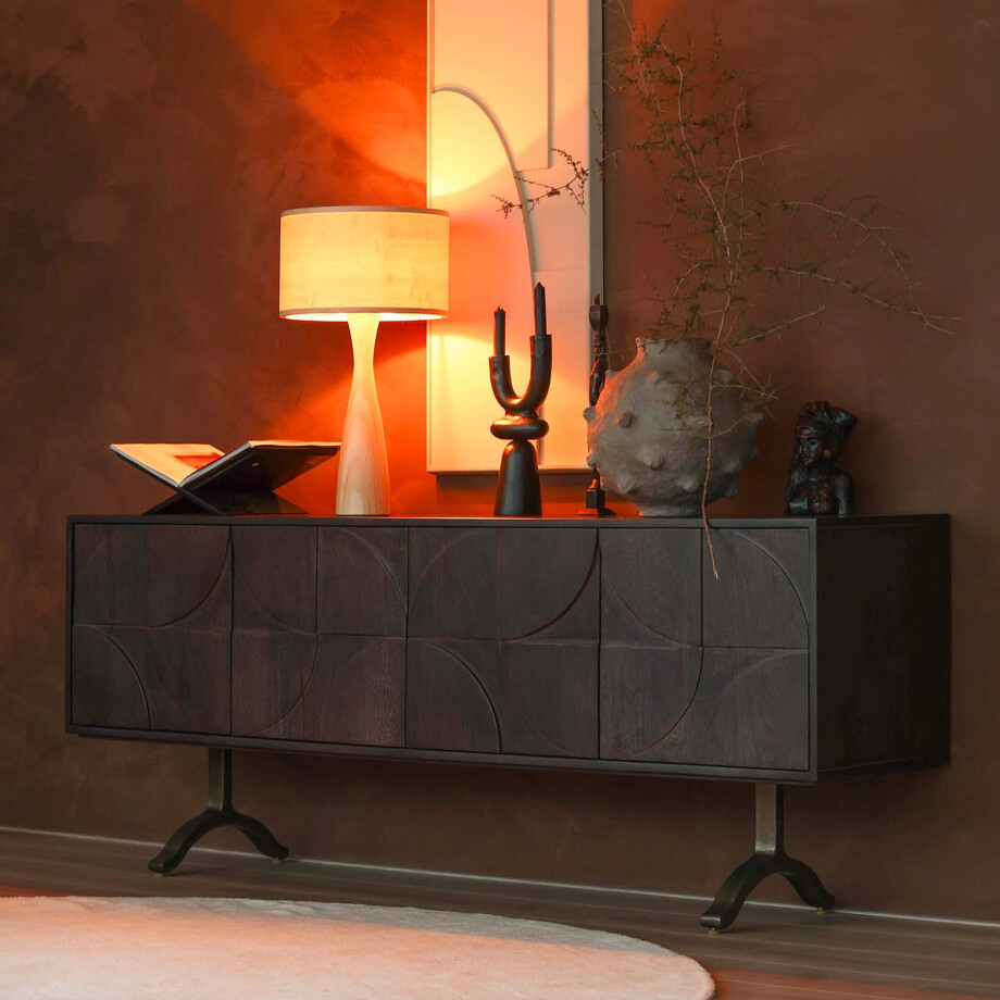 WOOOD Dressoir 'Draw' Mangohout, 180cm WOOOD Dressoir 'Draw' Mangohout, 180cm afbeelding 1