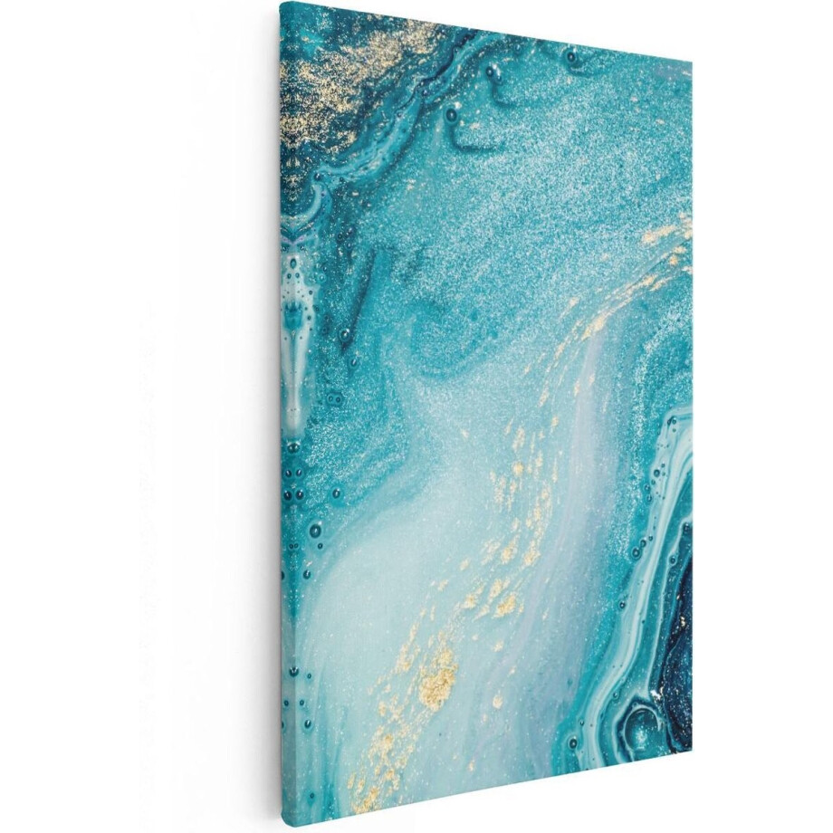 Artaza Canvas Schilderij Abstracte Kunst Blauwe Oceaan - 20x30 - Klein - Foto Op Canvas - Canvas Print afbeelding 1
