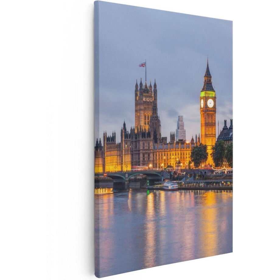 Artaza Canvas Schilderij Big Ben - 20x30 cm - Klein - Wanddecoratie Londen - Muurdecoratie Skyline - Kamer Accessoires afbeelding 1