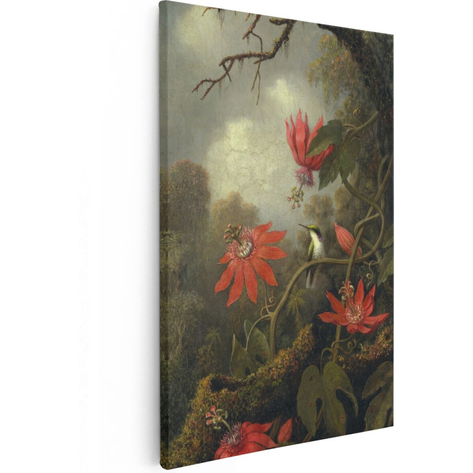Artaza Canvas Schilderij Kolibrie - 60x90 cm - Wanddecoratie Vogels - Muurdecoratie Bloemen - Botanisch Schilderij Artaza Canvas Schilderij Kolibrie - 60x90 cm - Wanddecoratie Vogels - Muurdecoratie Bloemen - Botanisch Schilderij afbeelding 1