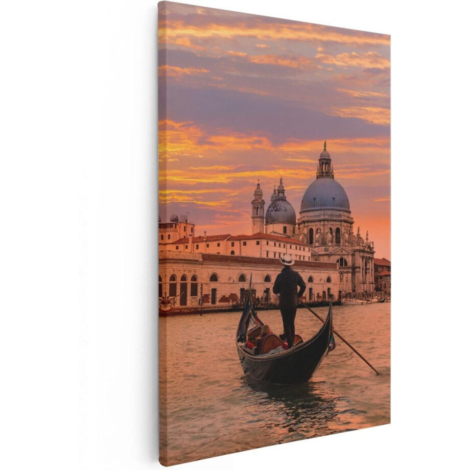 Artaza Canvas Schilderij Gondel in Venetië voor het Basiliek - 40x60 - Poster Foto op Canvas - Canvas Print afbeelding 1