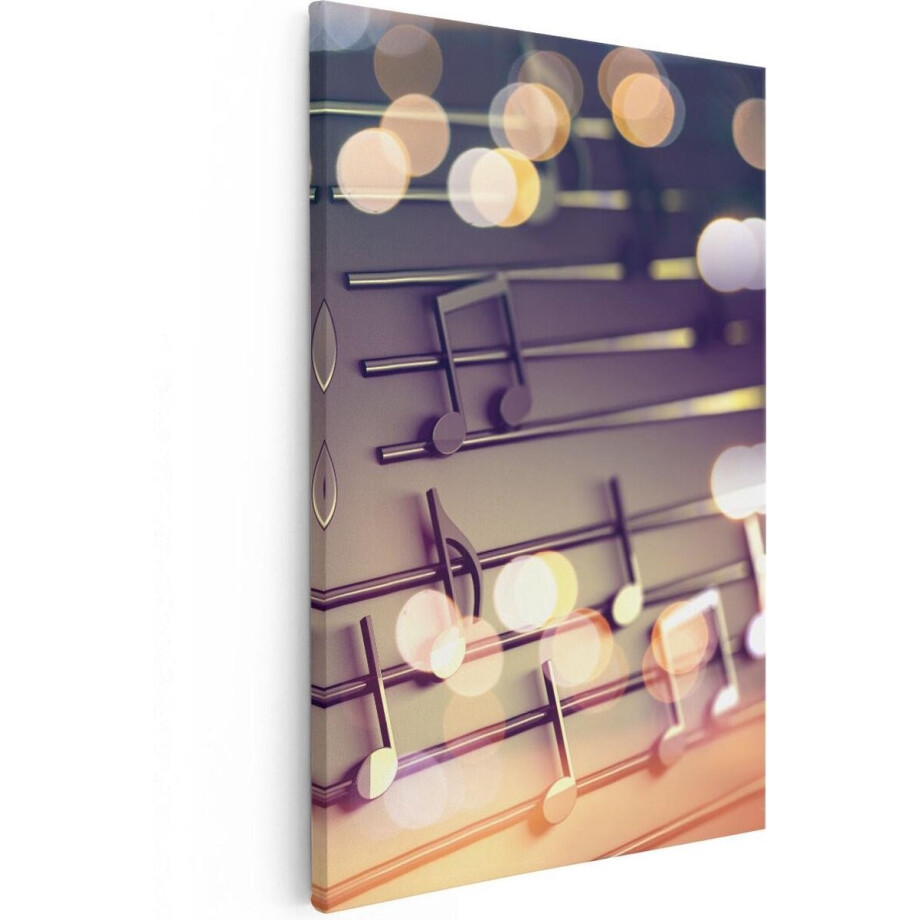 Artaza Canvas Schilderij Illustratie Van Muzieknoten - Abstract - 60x90 - Foto Op Canvas - Canvas Print afbeelding 1