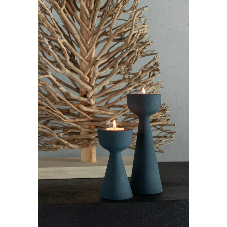 J-Line kaarshouder Cone - aluminium - blauw - small J-Line kaarshouder Cone - aluminium - blauw - small afbeelding 1