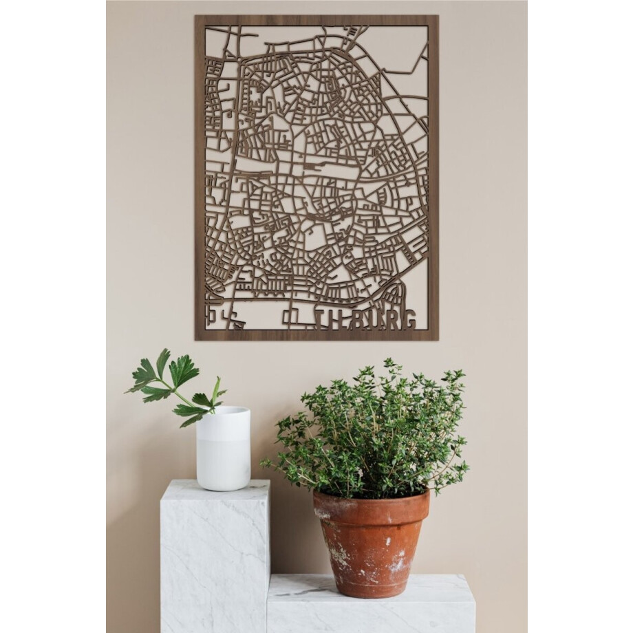 Houten Stadskaart Tilburg Notenhout 50x70cm Wanddecoratie Voor Aan De Muur City Shapes Houten Stadskaart Tilburg Notenhout 50x70cm Wanddecoratie Voor Aan De Muur City Shapes afbeelding 1