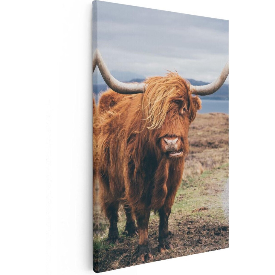Artaza Canvas Schilderij Schotse Hooglander Koe Op De Weg - 60x90 - Foto Op Canvas - Canvas Print Artaza Canvas Schilderij Schotse Hooglander Koe Op De Weg - 60x90 - Foto Op Canvas - Canvas Print afbeelding 1