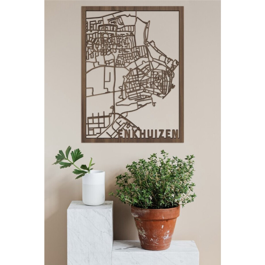 Houten Stadskaart Enkhuizen Notenhout 100x75cm Wanddecoratie Voor Aan De Muur City Shapes Houten Stadskaart Enkhuizen Notenhout 100x75cm Wanddecoratie Voor Aan De Muur City Shapes afbeelding 1