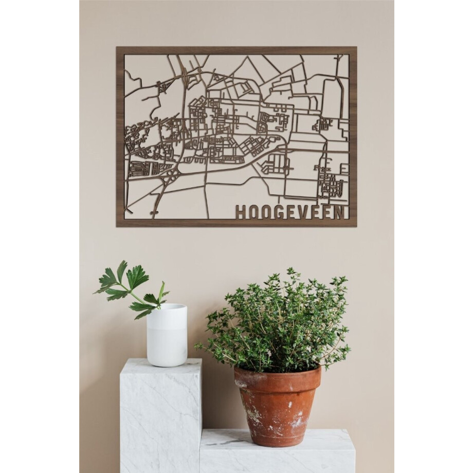 Houten Stadskaart Hoogeveen Notenhout 30x40cm Wanddecoratie Voor Aan De Muur City Shapes Houten Stadskaart Hoogeveen Notenhout 30x40cm Wanddecoratie Voor Aan De Muur City Shapes afbeelding 1