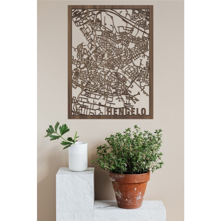 Houten Stadskaart Hengelo Notenhout 50x70cm Wanddecoratie Voor Aan De Muur City Shapes Houten Stadskaart Hengelo Notenhout 50x70cm Wanddecoratie Voor Aan De Muur City Shapes afbeelding 1
