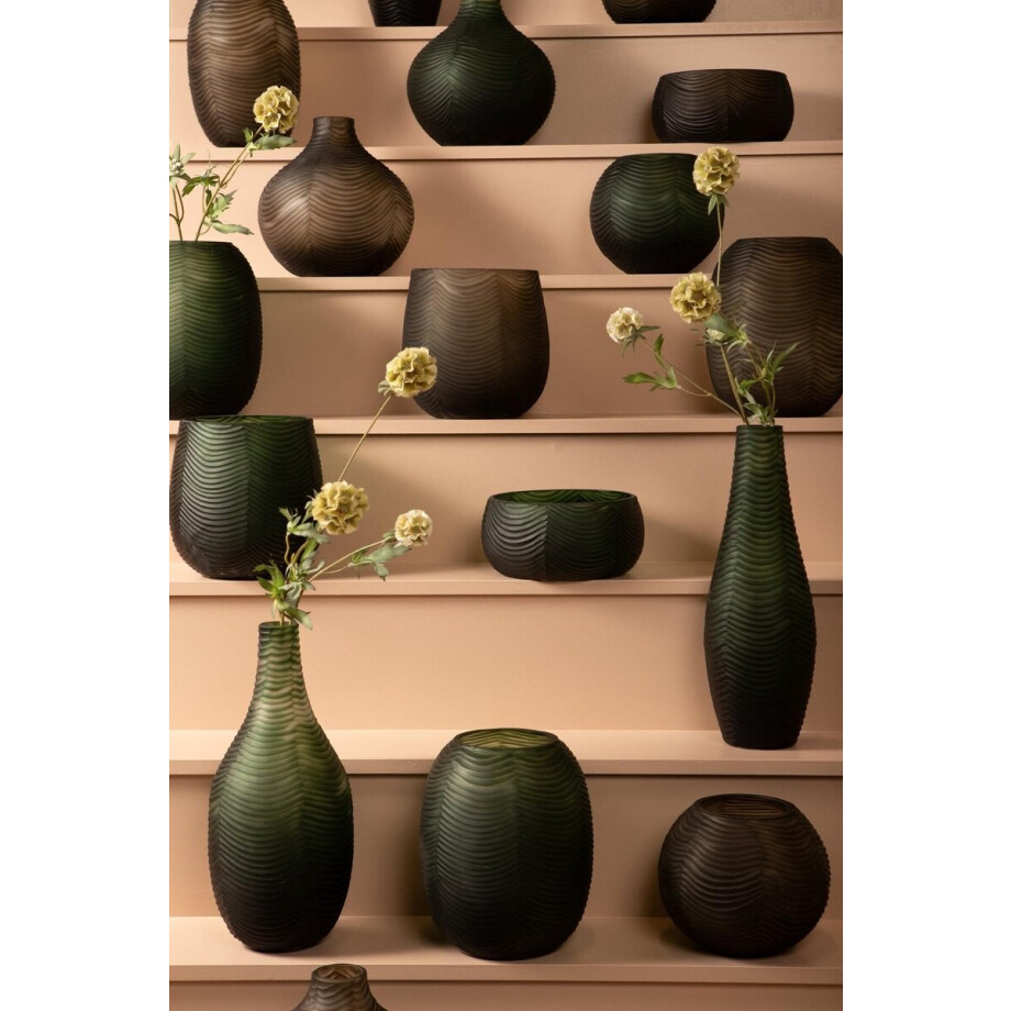 PTMD Vaas Elichi - 20x20x17 cm - Glas - Groen afbeelding 1