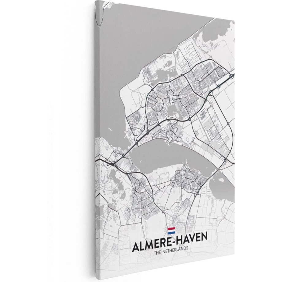 Artaza Canvas Schilderij Plattegrond Almere-Haven - 20x30 cm - Klein - Muurdecoratie Woonkamer - Wanddecoratie Minimalistisch - Kamer Accessoires Artaza Canvas Schilderij Plattegrond Almere-Haven - 20x30 cm - Klein - Muurdecoratie Woonkamer - Wanddecoratie Minimalistisch - Kamer Accessoires afbeelding 1