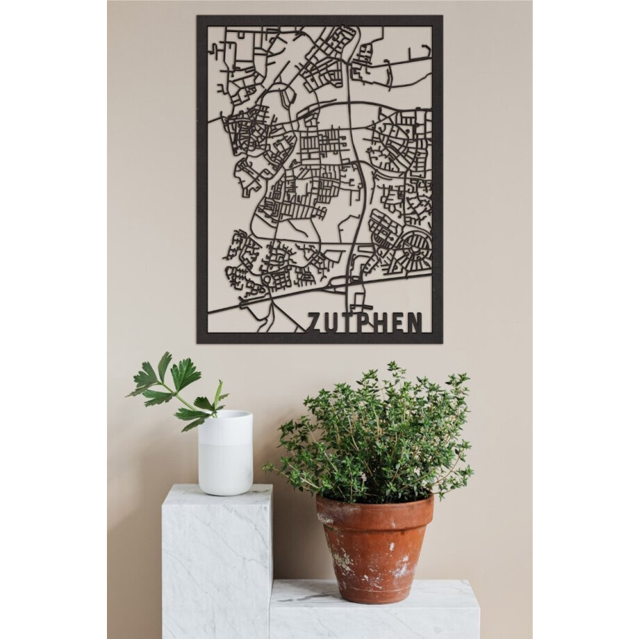 Houten Stadskaart Zutphen Zwart Mdf 30x40cm Wanddecoratie Voor Aan De Muur City Shapes Houten Stadskaart Zutphen Zwart Mdf 30x40cm Wanddecoratie Voor Aan De Muur City Shapes afbeelding 1