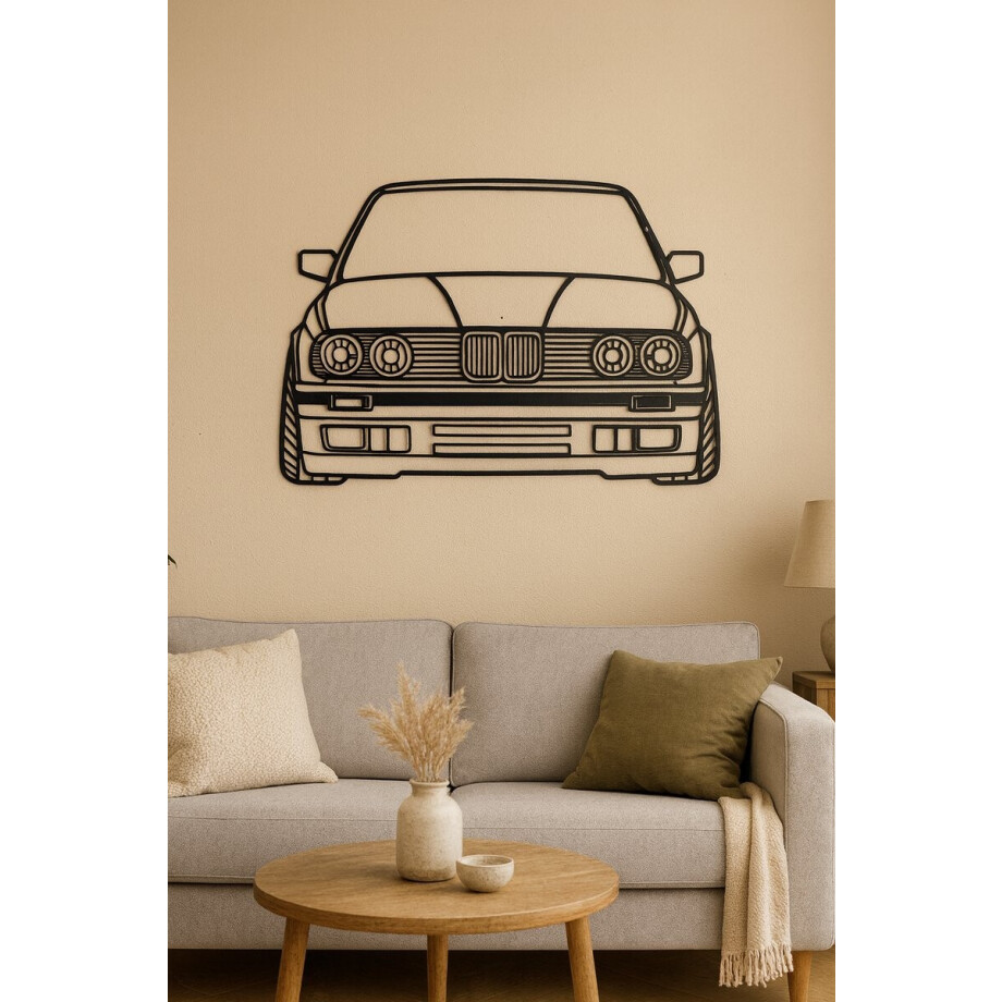 Wanddecoratie Metaal-Muurdecoratie Metaal-Auto silhouet-Muurkunst-E30 Wanddecoratie Metaal-Muurdecoratie Metaal-Auto silhouet-Muurkunst-E30 afbeelding 1
