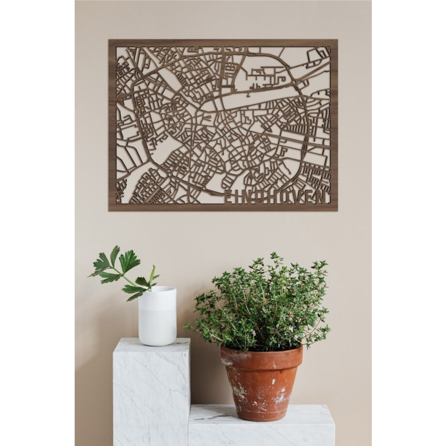 Houten Stadskaart Eindhoven Notenhout 30x40cm Wanddecoratie Voor Aan De Muur City Shapes Houten Stadskaart Eindhoven Notenhout 30x40cm Wanddecoratie Voor Aan De Muur City Shapes afbeelding 1