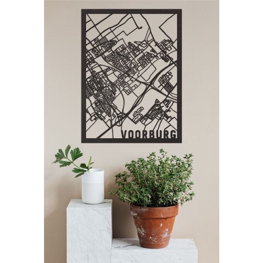 Houten Stadskaart Voorburg Zwart Mdf 30x40cm Wanddecoratie Voor Aan De Muur City Shapes Houten Stadskaart Voorburg Zwart Mdf 30x40cm Wanddecoratie Voor Aan De Muur City Shapes afbeelding 1