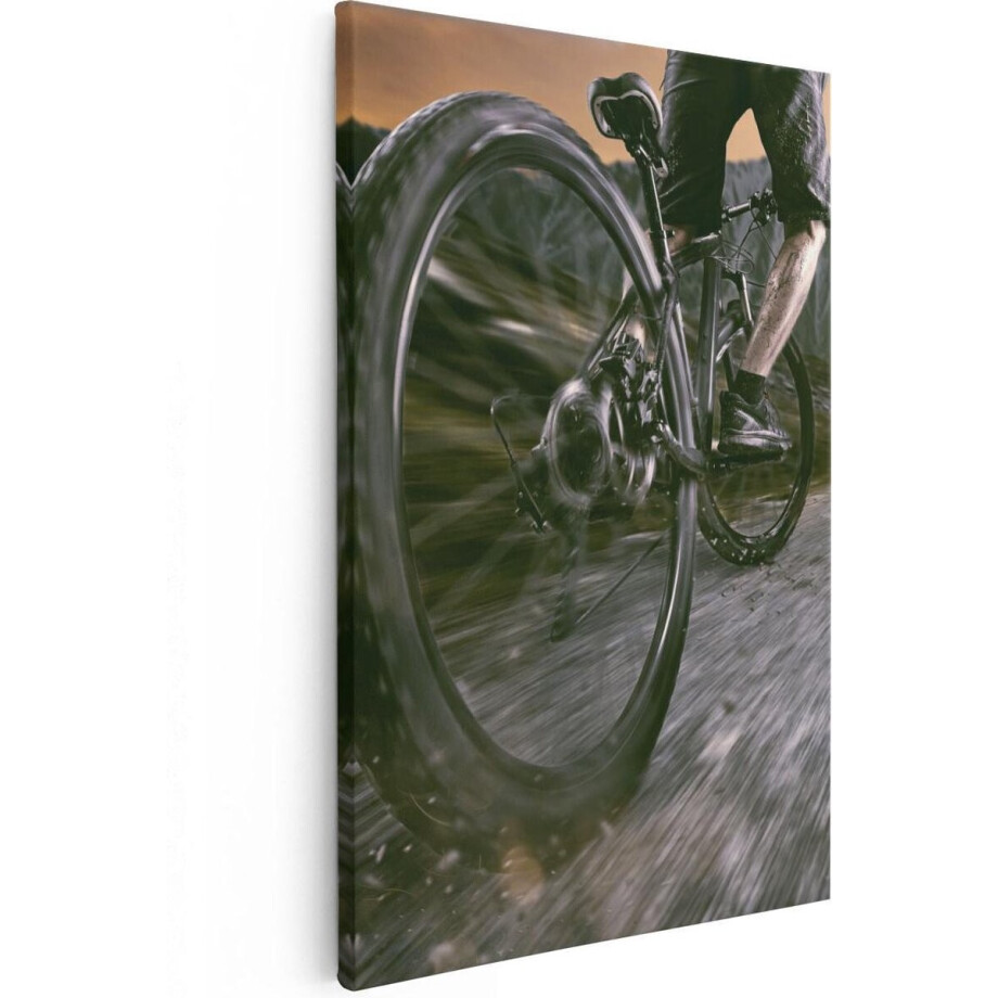 Artaza Canvas Schilderij Mountainbike - 40x60 cm - Wanddecoratie Fiets - Muurdecoratie Bergen - Schilderijen Op Canvas Artaza Canvas Schilderij Mountainbike - 40x60 cm - Wanddecoratie Fiets - Muurdecoratie Bergen - Schilderijen Op Canvas afbeelding 1